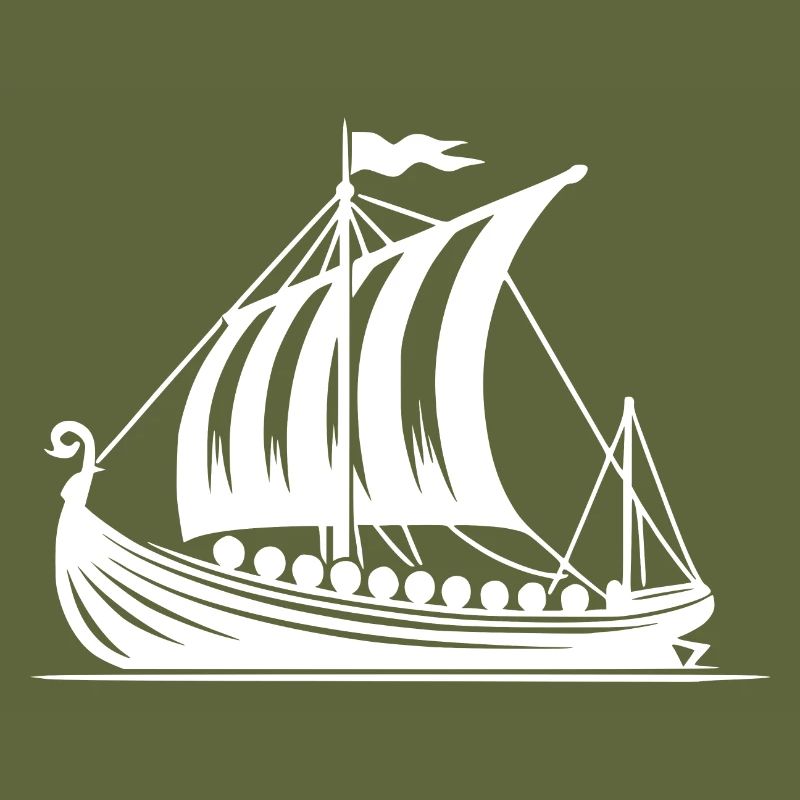 Conception de voile de style viking de bateau-dragon