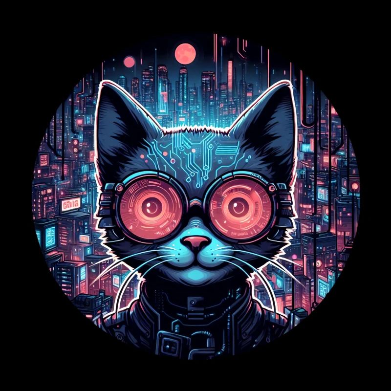 Futuristische Cyber-Katze