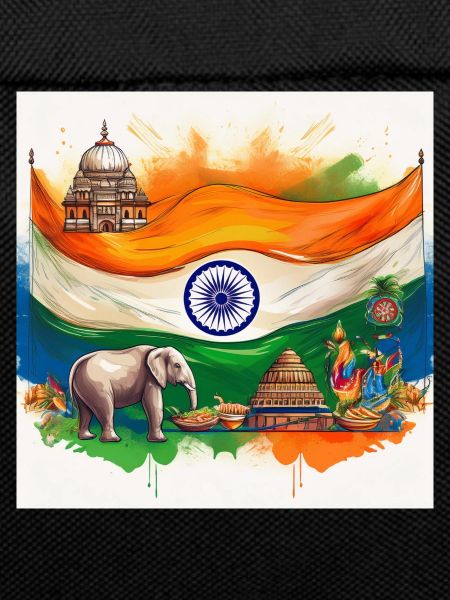 Vibrant Indian Heritage Flag Art