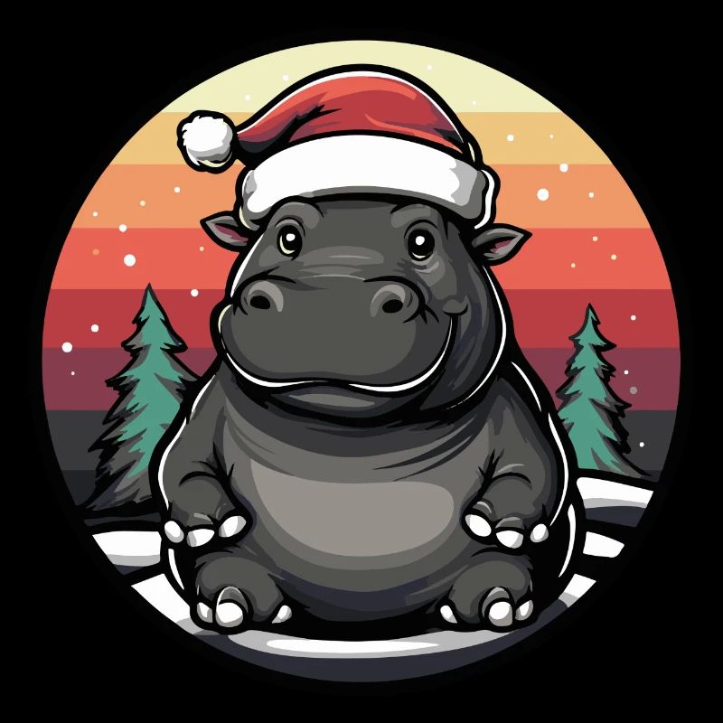 Nilpferd Weihnachten Christmas