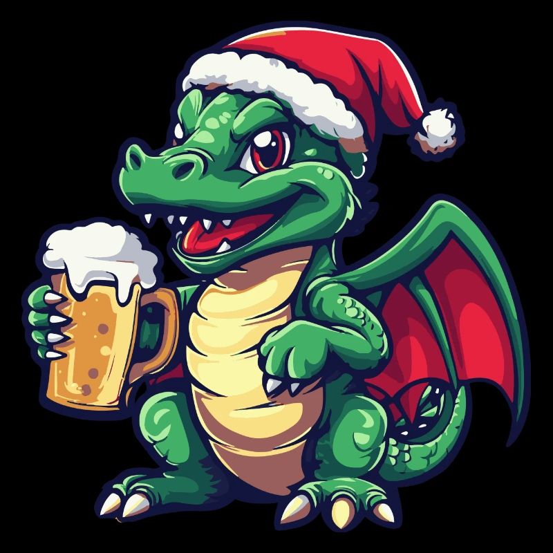 Drache Weihnachten Bier