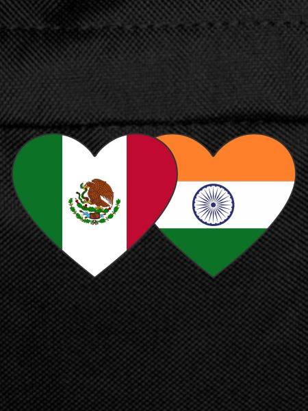 Mexico India Flag Heart