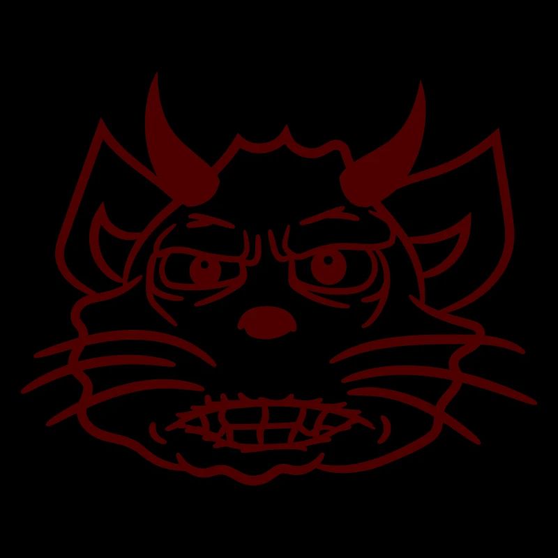 Demon Monster Cat Halloween Horror Devil Horns