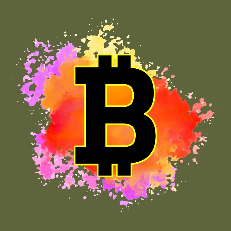 Colorful Bitcoin Design – Crypto Splash Art