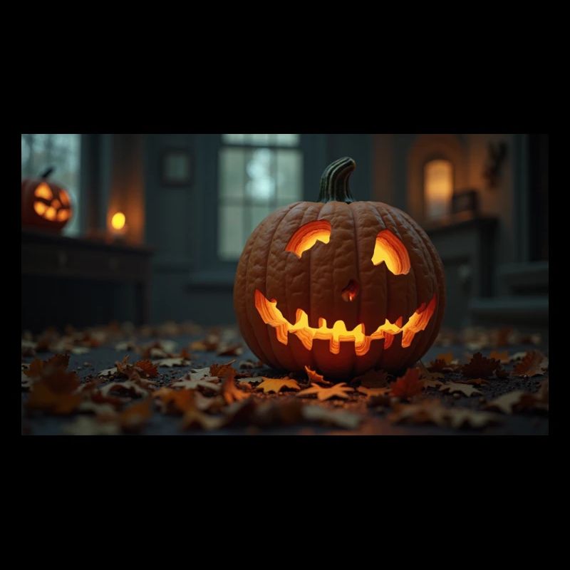 Pumpkin In A Haunted House