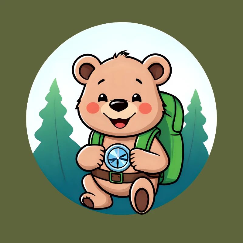 Cozy Bear Exploring Forest Path