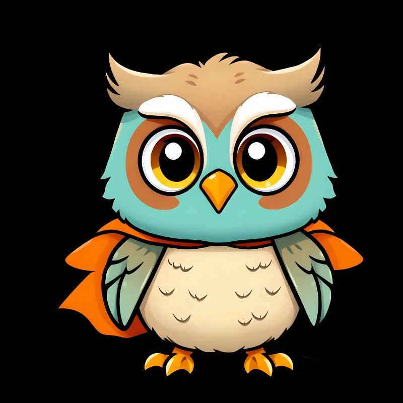 Entzückender blauer Eulen-Superheld