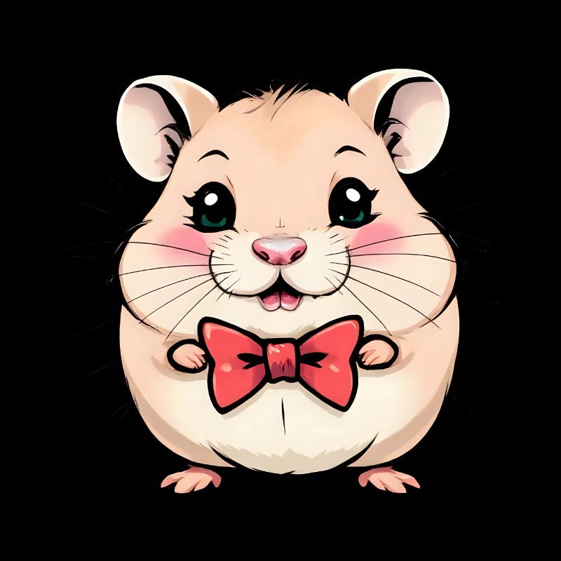 Entzückender Hamster mit roter Fliege