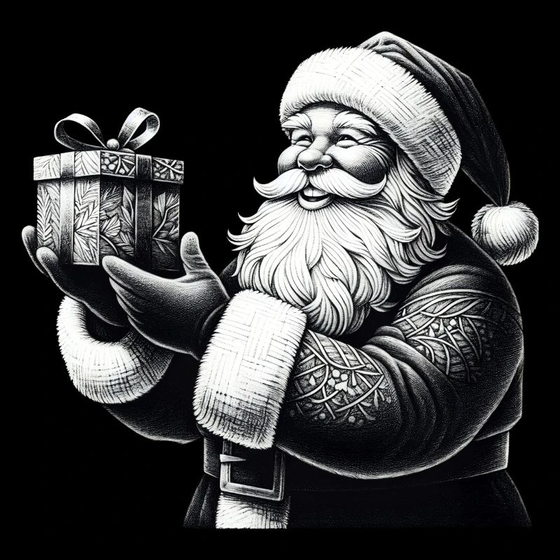 Hand Drawn Santa Claus Gift