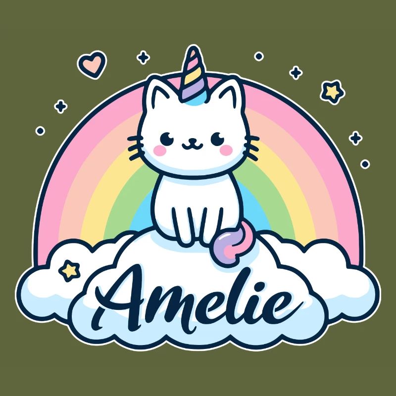 Amélie Nom Prénom Licorne chat