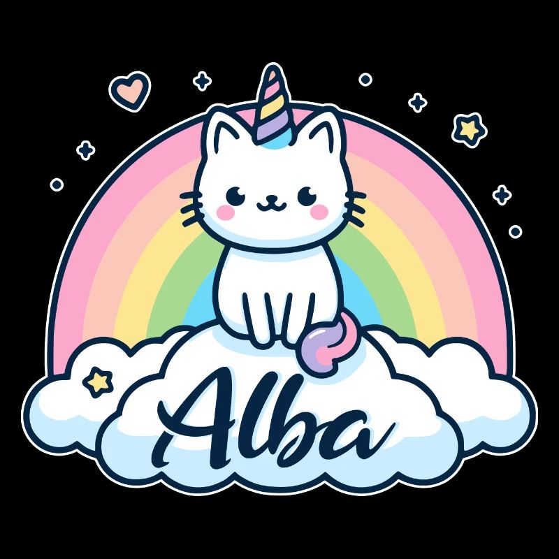 Alba Nom Prénom Licorne Chat