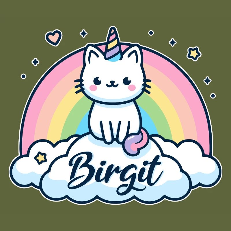 Birgit Nom Prénom Licorne Chat