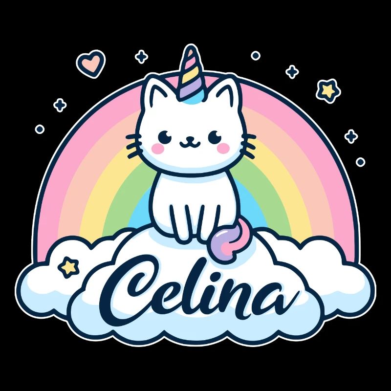 Celina Nom Prénom Licorne Chat