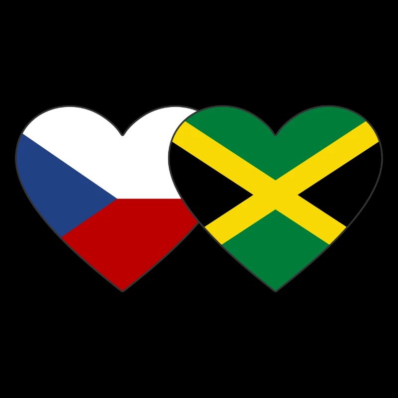 Czech Republic Jamaica Flag Heart