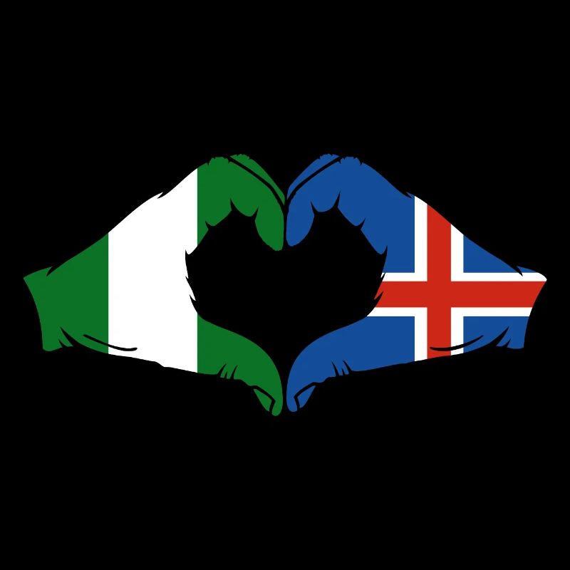 Drapeau de l’île du Nigeria mains forme de coeur