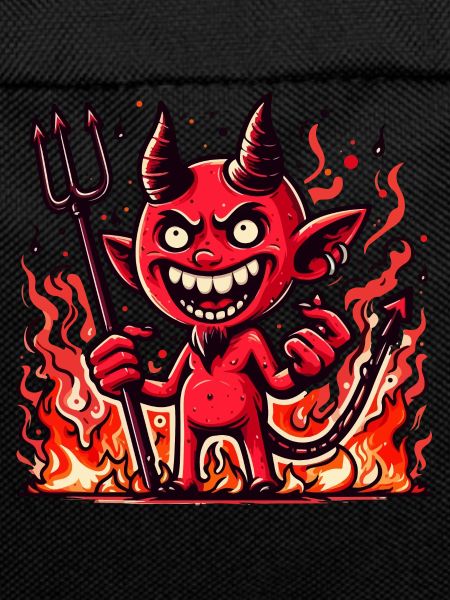 Cartoon Devil in Flames