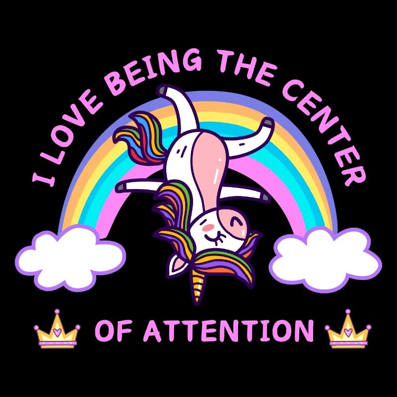 J’adore être le centre d’attention.Licorne drôle