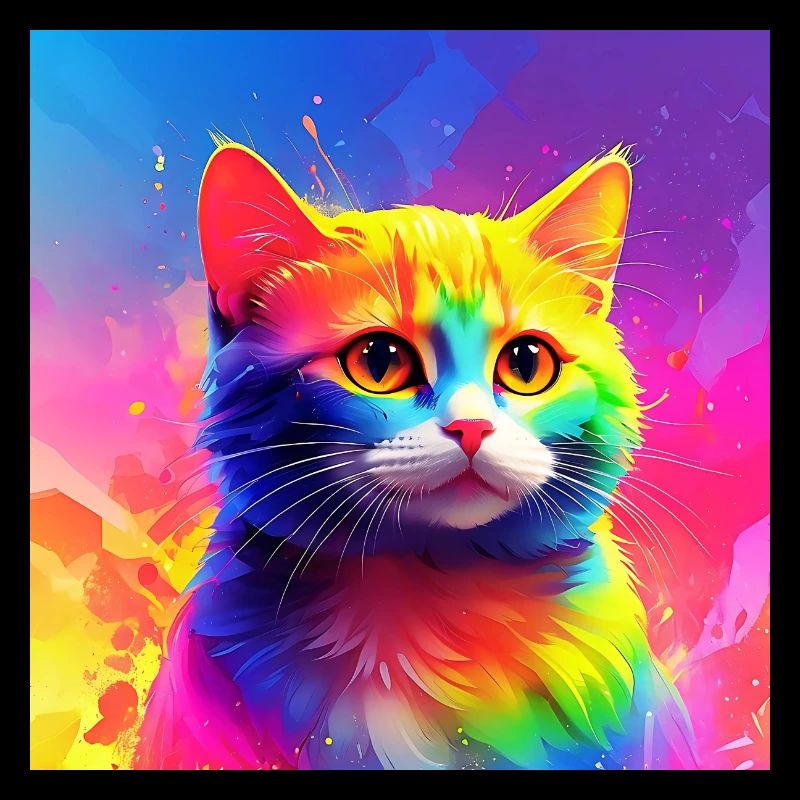 Niedliche regenbogenfarbene Katze
