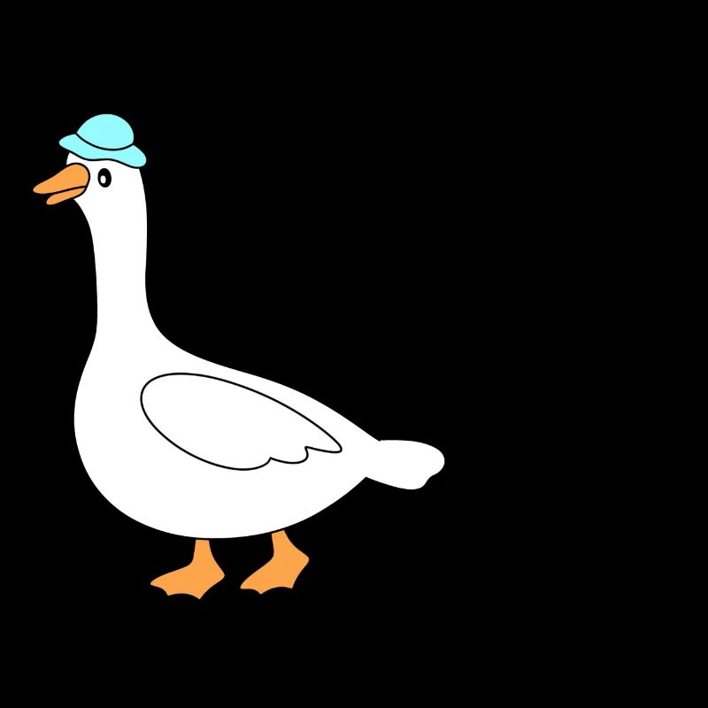 silly goose with funny hat
