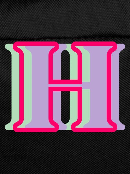 Multi-coloured letter h