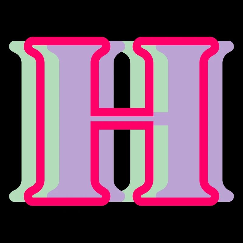 Mehrfarbiger Buchstabe h