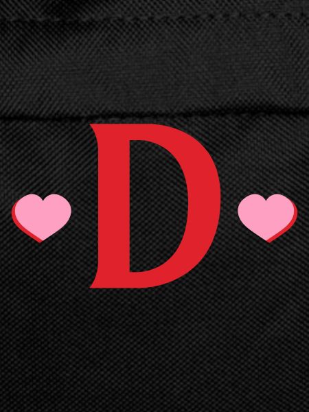 Letter d red hearts