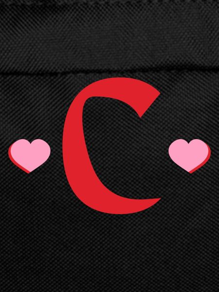 Letter c red hearts