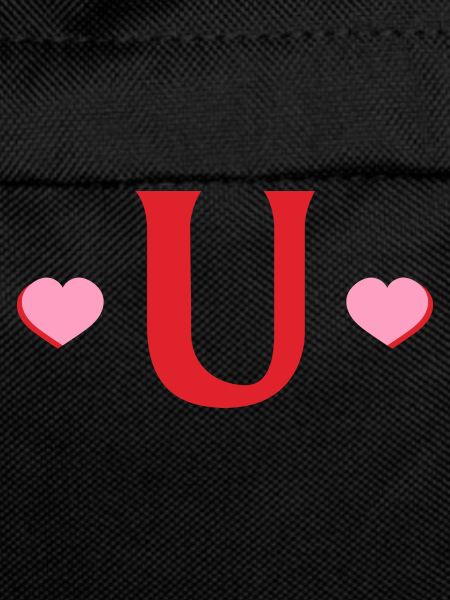 Letter u Red Hearts