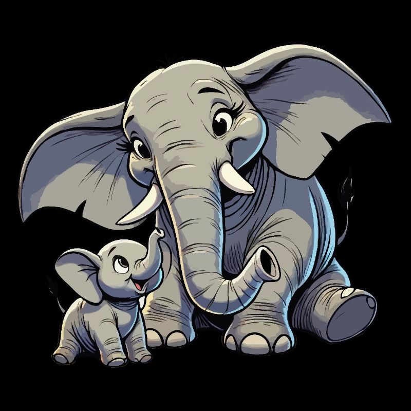 Afrikanischer Elefant Mutter und Kind