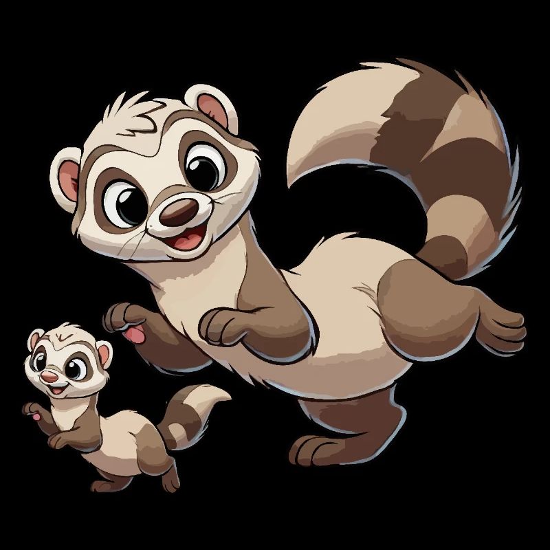 Frettchenmutter mit Kind