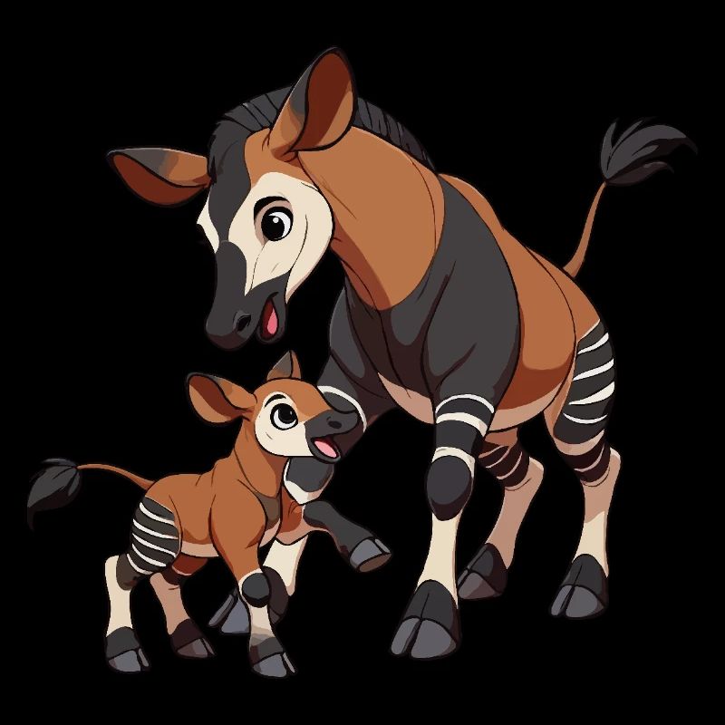 Okapi Mutter und Kind