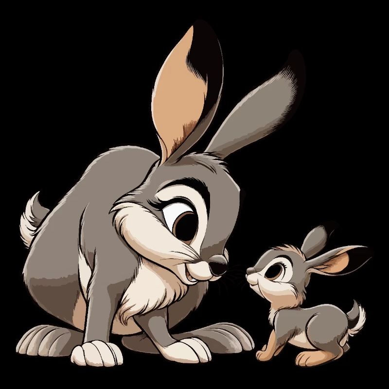 Hare with young gray