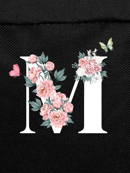 Letter m pink flowers