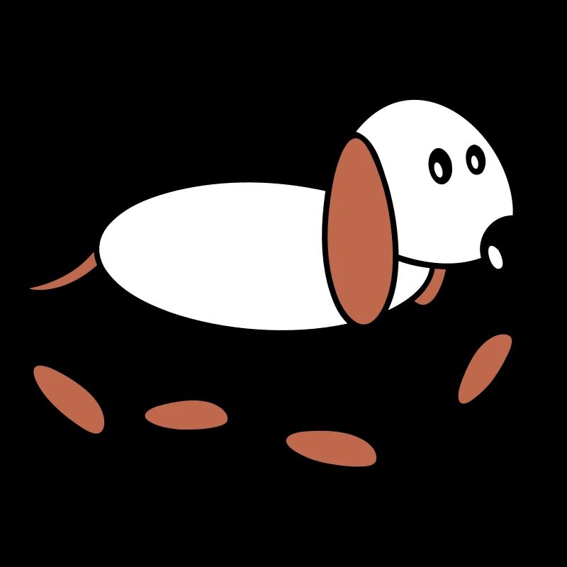 Dog stick figure walks cute walks comic