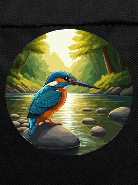 Kingfisher sits by stream
