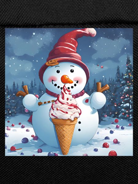 Snowman with icecream