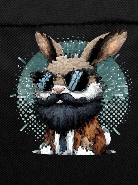 Rabbit with beard and sunglasses