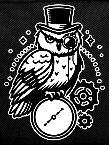 Steampunk owl and clock design