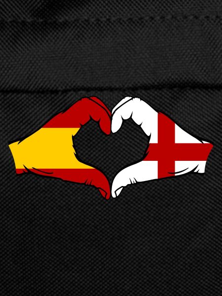 Spain England Flag Hands Heart