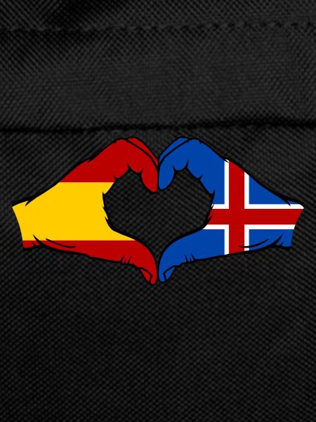Spain Iceland Flag Hands Heart