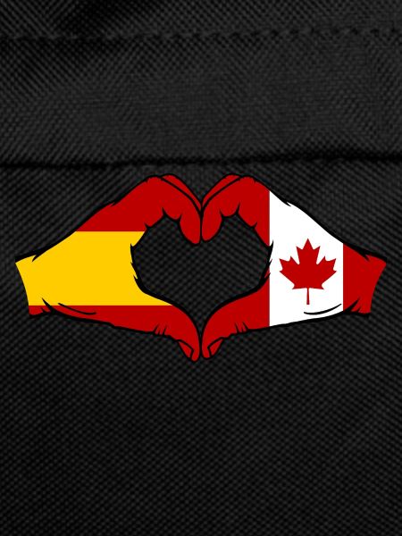 Spain Canada Flag Hands Heart