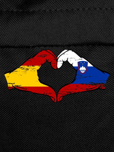 Spain Slovenia Flag Hands Heart