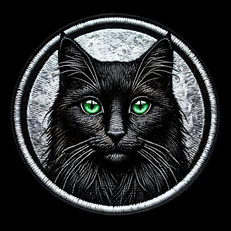 Mystical black cat motif – elegant graphics