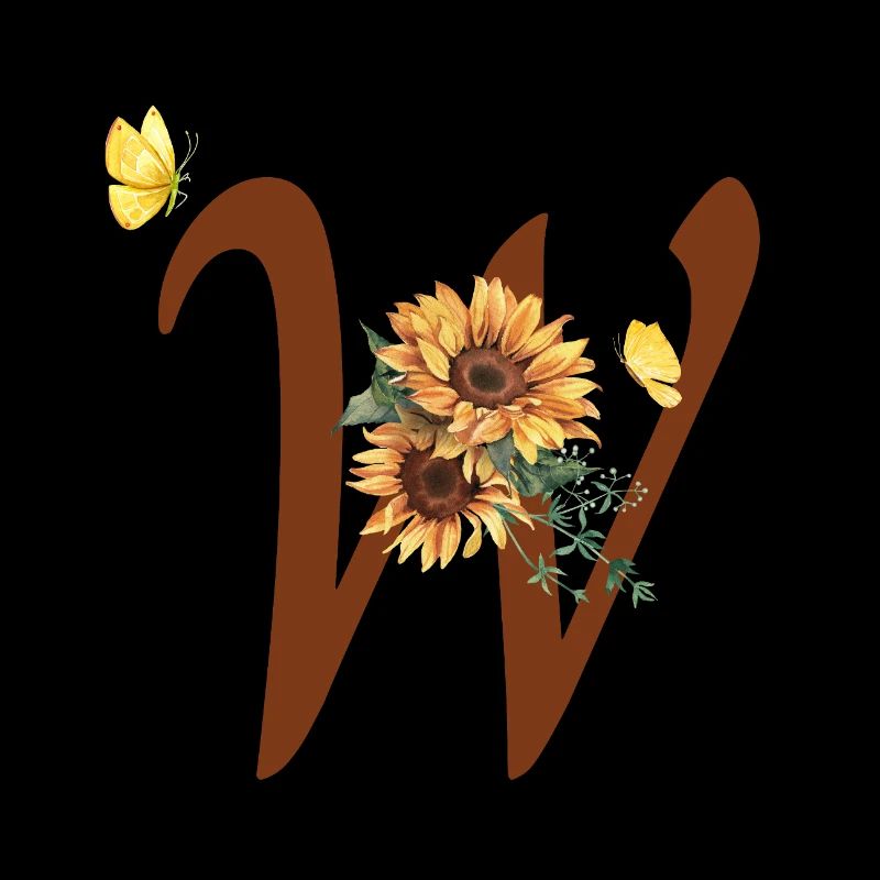 Buchstabe w Sonnenblume Schmetterling