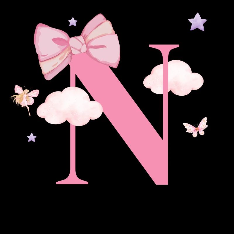 Letter n pink clouds