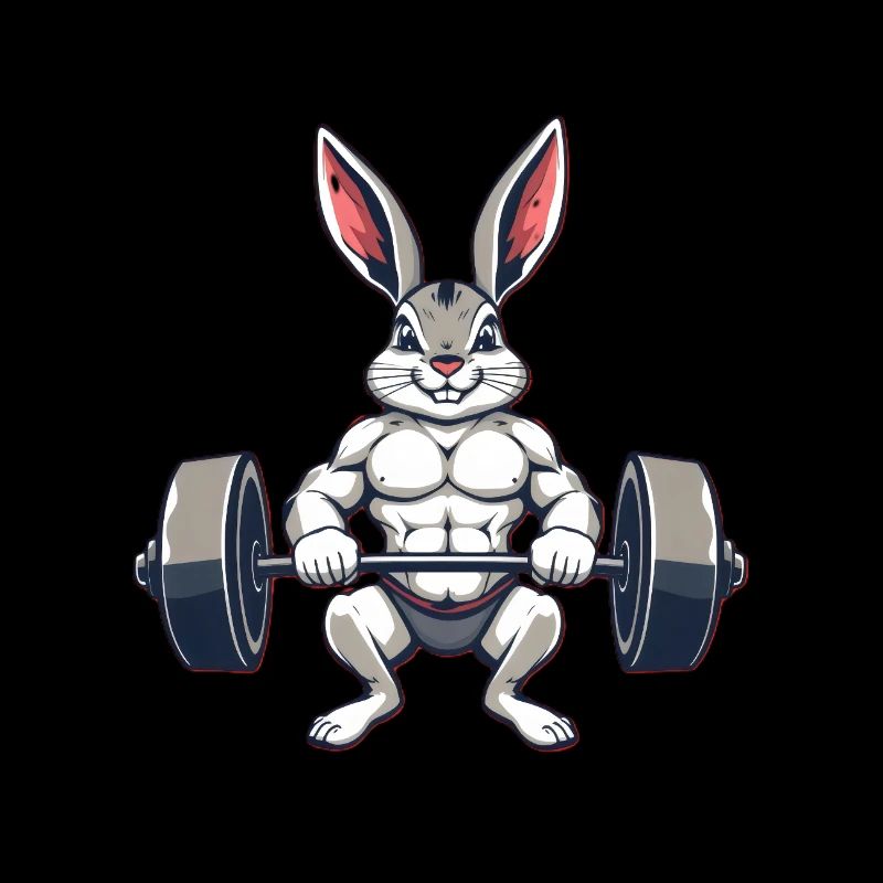 Muscular bunny during training