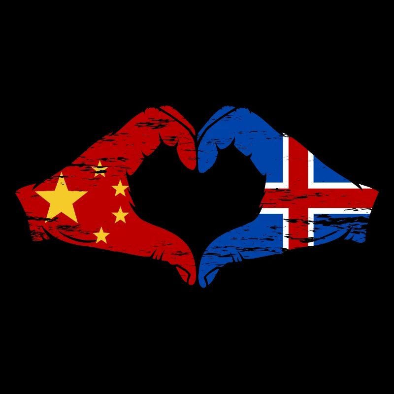 Aiguilles drapeau de l’île de Chine en forme de coeur utilisé