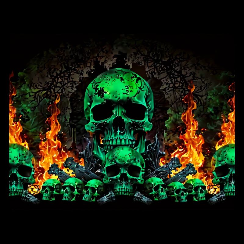 Flaming Skulls