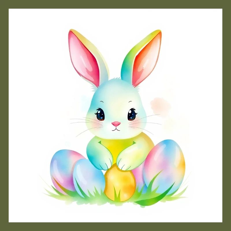 Bunte Eier & flauschiger Hase