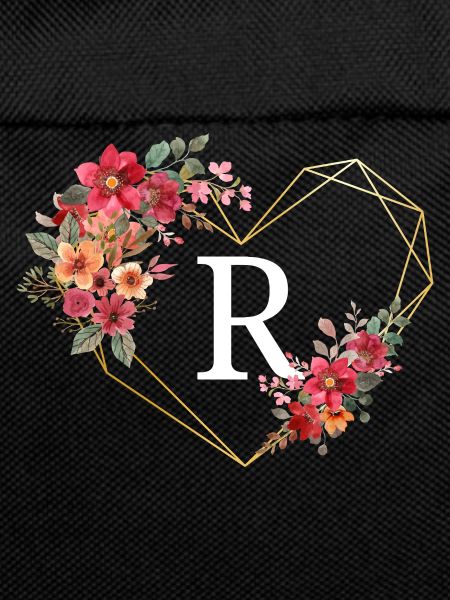 Floral gold heart letter
